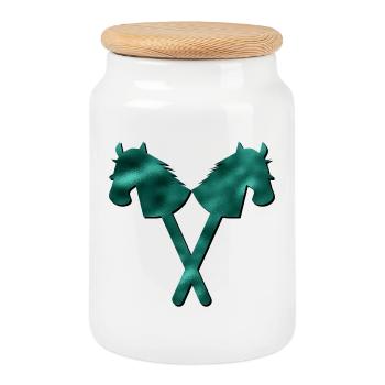 Hobby-Horsing ÉQUITATION - Boîte à biscuits avec couvercle en bois - blanc - Devant