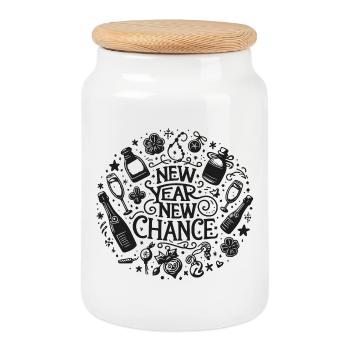 new year new chance silvester luck - Keksdose mit Holzdeckel - Weiß - Vorne