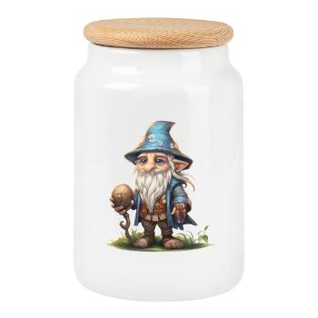 Little Dwarf Mage Fantasy RPG Shirt - Cookie Jar with Wooden Lid - white - Front