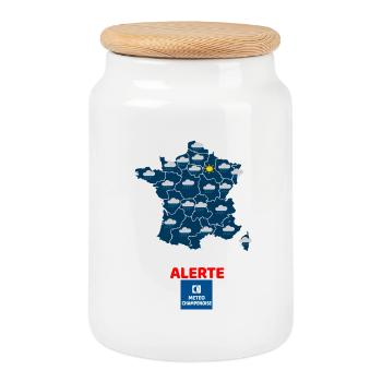 Météo champenoise - Boîte à biscuits avec couvercle en bois - blanc - Devant
