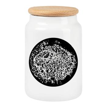 Circle | Art | Moon | True Moon Love - Cookie Jar with Wooden Lid - white - Front
