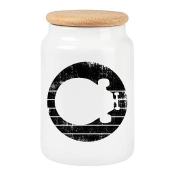Skateboard - Boîte à biscuits avec couvercle en bois - blanc - Devant