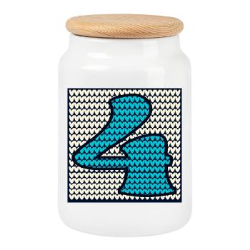 4ème anniversaire des enfants Anniversaire d’hiver QUATRE - Boîte à biscuits avec couvercle en bois - blanc - Devant