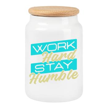 Employee Job Work Career Worker Profession - Cookie Jar with Wooden Lid - white - Front