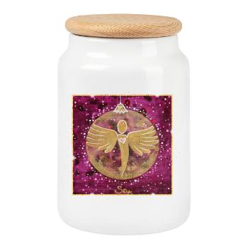 Christmas Ball Angel Magic Sonja Ariel von Staden - Cookie Jar with Wooden Lid - white - Front