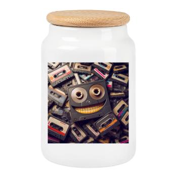 Kassette - Keksdose mit Holzdeckel - Weiß - Vorne