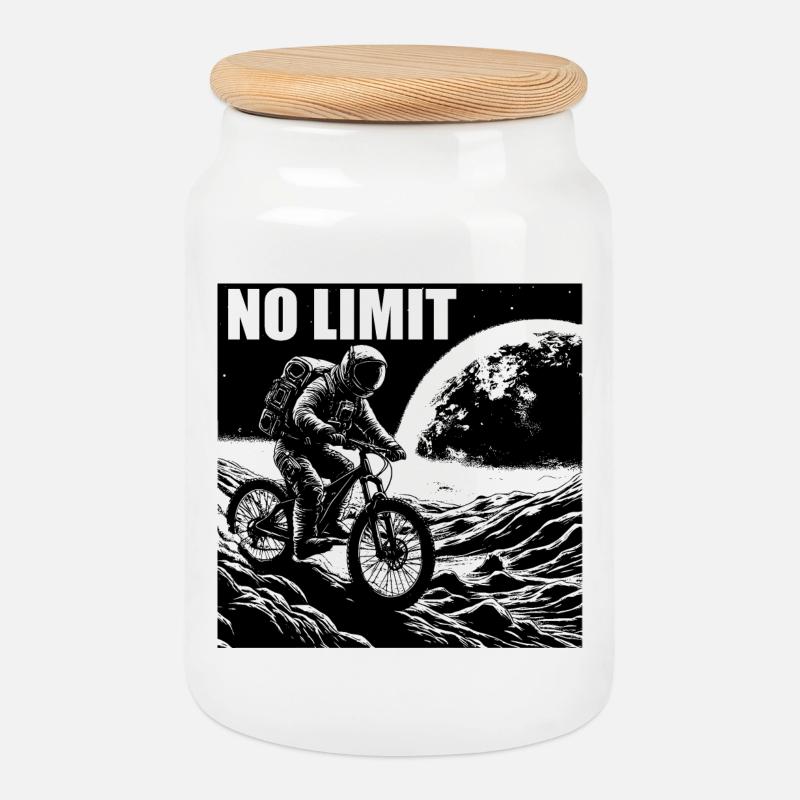 NO LIMIT - Cookie Jar with Wooden Lid - white
