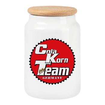 Grain , Party , Wheat Grain ,Cola Grain Team(25) - Cookie Jar with Wooden Lid - white - Front