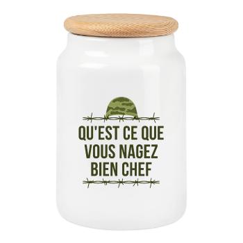 Tassin, 7ème compagnie, Chaudard - Boîte à biscuits avec couvercle en bois - blanc - Devant