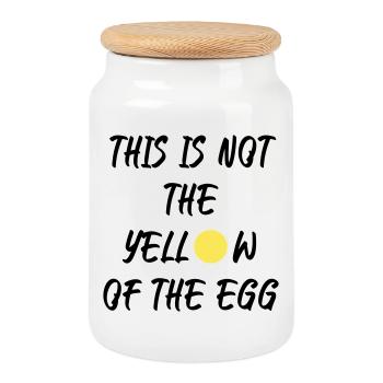 This is not the yellow of the egg - Keksdose mit Holzdeckel - Weiß - Vorne