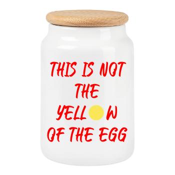 This is not the yellow of the egg - Keksdose mit Holzdeckel - Weiß - Vorne