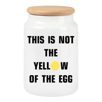 This is not the yellow of the egg - Keksdose mit Holzdeckel - Weiß - Vorne
