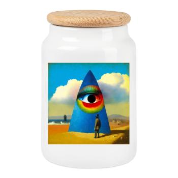 Surreal 04 - Keksdose mit Holzdeckel - Weiß - Vorne