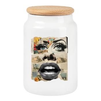Photo collage - Cookie Jar with Wooden Lid - white - Front