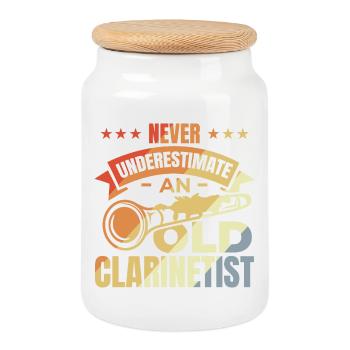 Ne sous-estimez jamais les vieux clarinettistes - Boîte à biscuits avec couvercle en bois - blanc - Devant