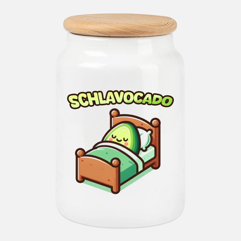 SCHLAVOCADO - Schlafbekleidung - Keksdose mit Holzdeckel - Weiß