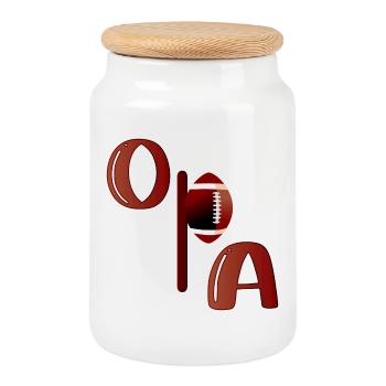 OPA AMERICAN FOOTBALL SPORT - Keksdose mit Holzdeckel - Weiß - Vorne