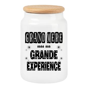 Grand Mère Avec Une Grande Expérience Mamie - Boîte à biscuits avec couvercle en bois - blanc - Devant