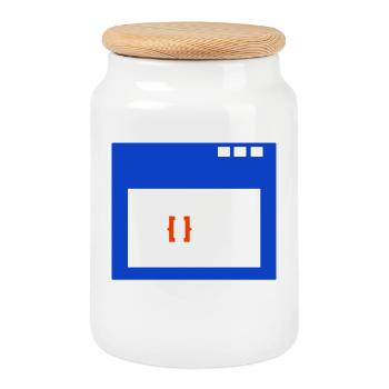 Coder Earn Money Employee Work Success - Cookie Jar with Wooden Lid - white - Front