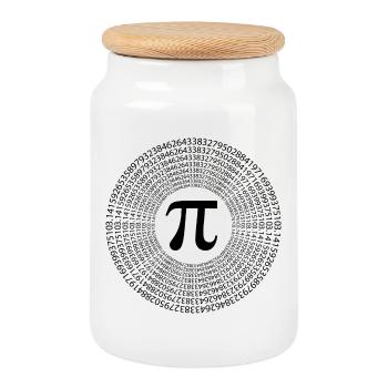 Pi Day - Bonne journée Pi - Boîte à biscuits avec couvercle en bois - blanc - Devant