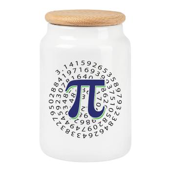 Pi Day - Bonne journée Pi - Boîte à biscuits avec couvercle en bois - blanc - Devant