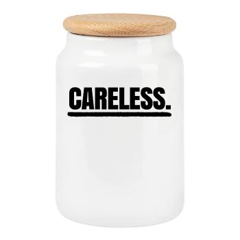Relax doesn't matter statement I don't care - Cookie Jar with Wooden Lid - white - Front