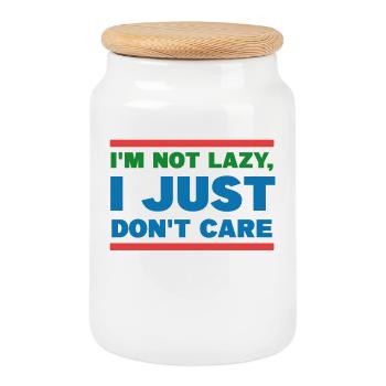 Relax doesn't matter statement I don't care - Cookie Jar with Wooden Lid - white - Front