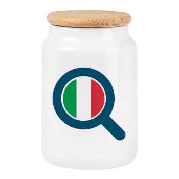 BONITALIA PL - Cookie Jar with Wooden Lid - white - Front