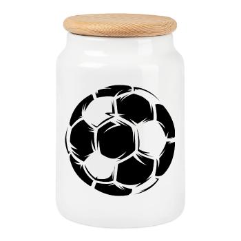Illustration Ball used look used team logo icon - Cookie Jar with Wooden Lid - white - Front