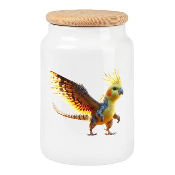 Nymphendino (01) - Boîte à biscuits avec couvercle en bois - blanc - Devant
