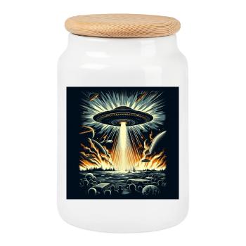 La Guerre des Mondes - Boîte à biscuits avec couvercle en bois - blanc - Devant