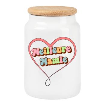Meilleure Mamie - Boîte à biscuits avec couvercle en bois - blanc - Devant