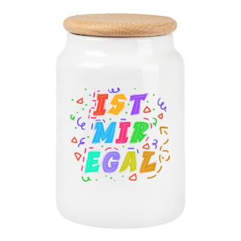 Je m’en fous Déclaration Attitude indifférente - Boîte à biscuits avec couvercle en bois - blanc - Devant