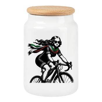 Cycling Mona Lisa - Keksdose mit Holzdeckel - Weiß - Vorne