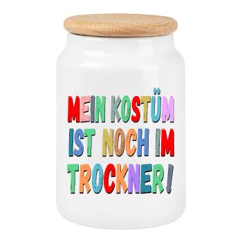 Karneval Fasching Rosenmontag Sprüche - Keksdose mit Holzdeckel - Weiß - Vorne