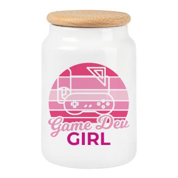 Développeur de jeux - Boîte à biscuits avec couvercle en bois - blanc - Devant