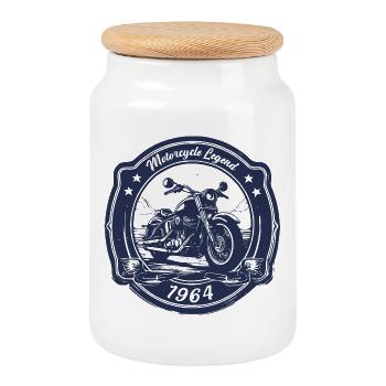 Moto Vintage Retro T-Shirt Homme 1964 - Boîte à biscuits avec couvercle en bois - blanc - Devant