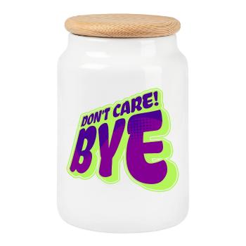 Dicton cool : Peu importe, l’attitude, la détente n’a pas d’importance pour moi - Boîte à biscuits avec couvercle en bois - blanc - Devant