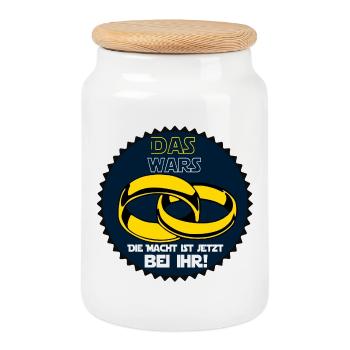 Bachelorette Party , Bachelorette Party , (25) - Cookie Jar with Wooden Lid - white - Front