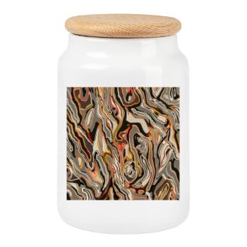 Semblable au bois - Boîte à biscuits avec couvercle en bois - blanc - Devant