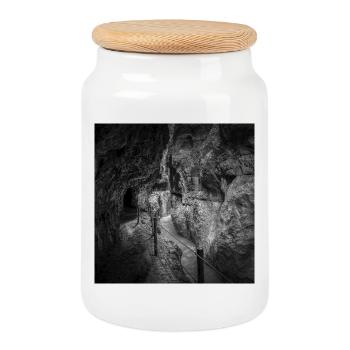 Partnach Gorge Garmisch-Partenkirchen Bavaria Poster - Cookie Jar with Wooden Lid - white - Front
