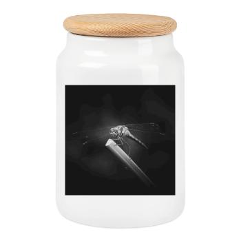 Libelle Insekt Nahaufnahme Poster - Keksdose mit Holzdeckel - Weiß - Vorne