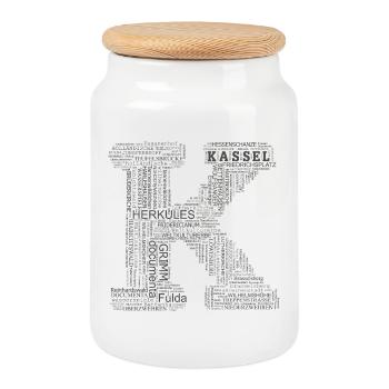 motiv_kassel_k2 - Keksdose mit Holzdeckel - Weiß - Vorne