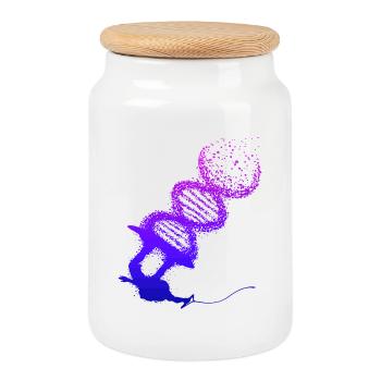 Stunt, Water Sports, Wakeboard, Surfing, Surfing - Cookie Jar with Wooden Lid - white - Front