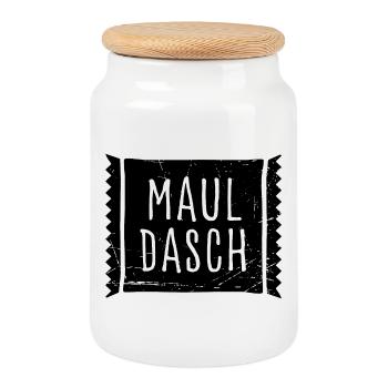 Mauldasch - Keksdose mit Holzdeckel - Weiß - Vorne