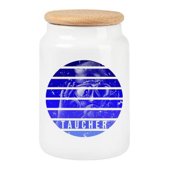 Taucher - Keksdose mit Holzdeckel - Weiß - Vorne