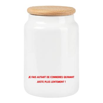 T shirt Humour Vintage Jeunesse - Boîte à biscuits avec couvercle en bois - blanc - Devant