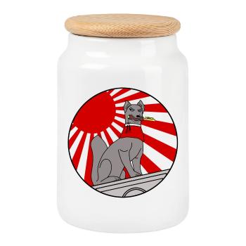 Zorro Kitsune Hardcore – Rave Techno Jap Kleidung - Keksdose mit Holzdeckel - Weiß - Vorne