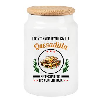 Ich weiß nicht, ob man das Quesadillas nennt - Keksdose mit Holzdeckel - Weiß - Vorne