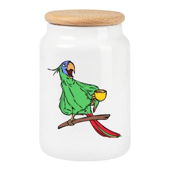 Animal, Perroquet, Amoureux Des Animaux, Animal De Compagnie, Oiseau - Boîte à biscuits avec couvercle en bois - blanc - Devant